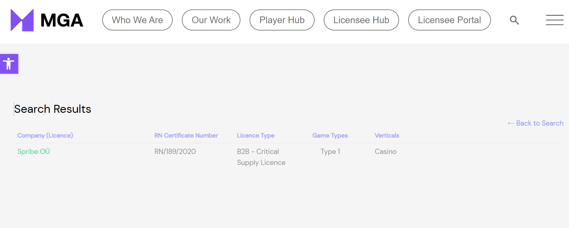 MGA license spribe